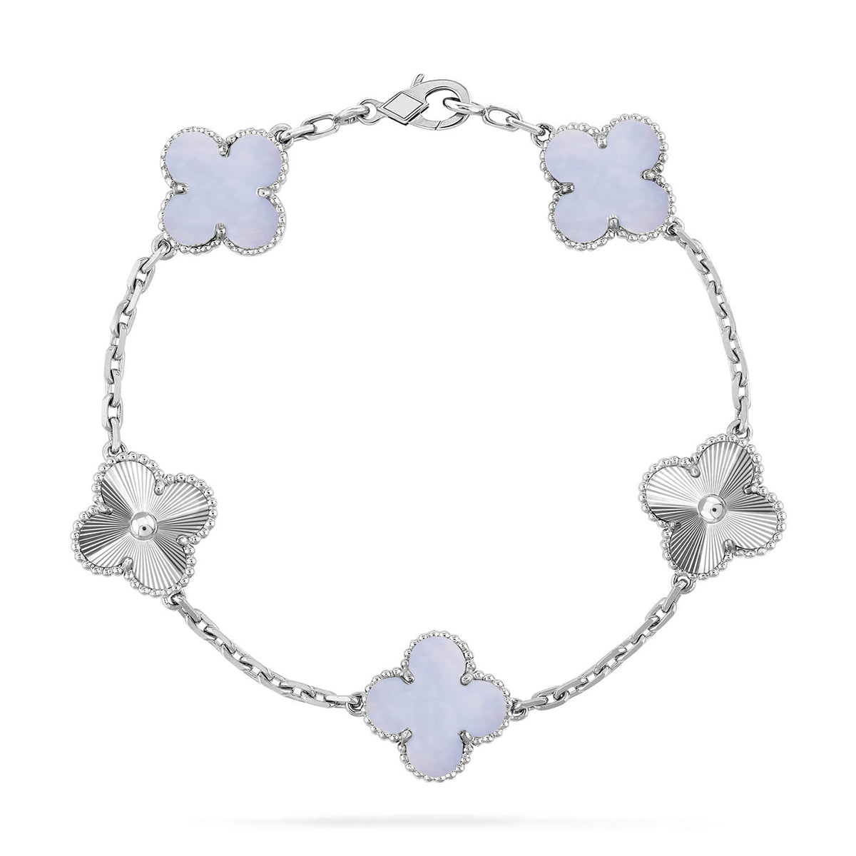 [Rose Tomorrow] CLOVER 5 MOTIF PURPLE CHALCEDONY BRACELET COLLECTION