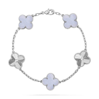 [Rose Tomorrow] CLOVER 5 MOTIF PURPLE CHALCEDONY BRACELET COLLECTION