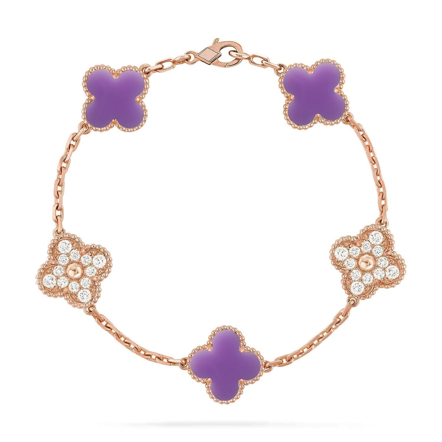 [Rose Tomorrow]CLOVER 5 MOTIF LIGHT PURPLE BRACELET COLLECTION