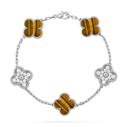 [Rose Tomorrow] CLOVER 5 MOTIFS TIGER EYE BRACELET COLLECTION