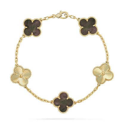 [Rose Tomorrow] CLOVER 5 MOTIF GRAY MOP BRACELET COLLECTION