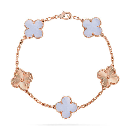[Rose Tomorrow] CLOVER 5 MOTIF PURPLE CHALCEDONY BRACELET COLLECTION