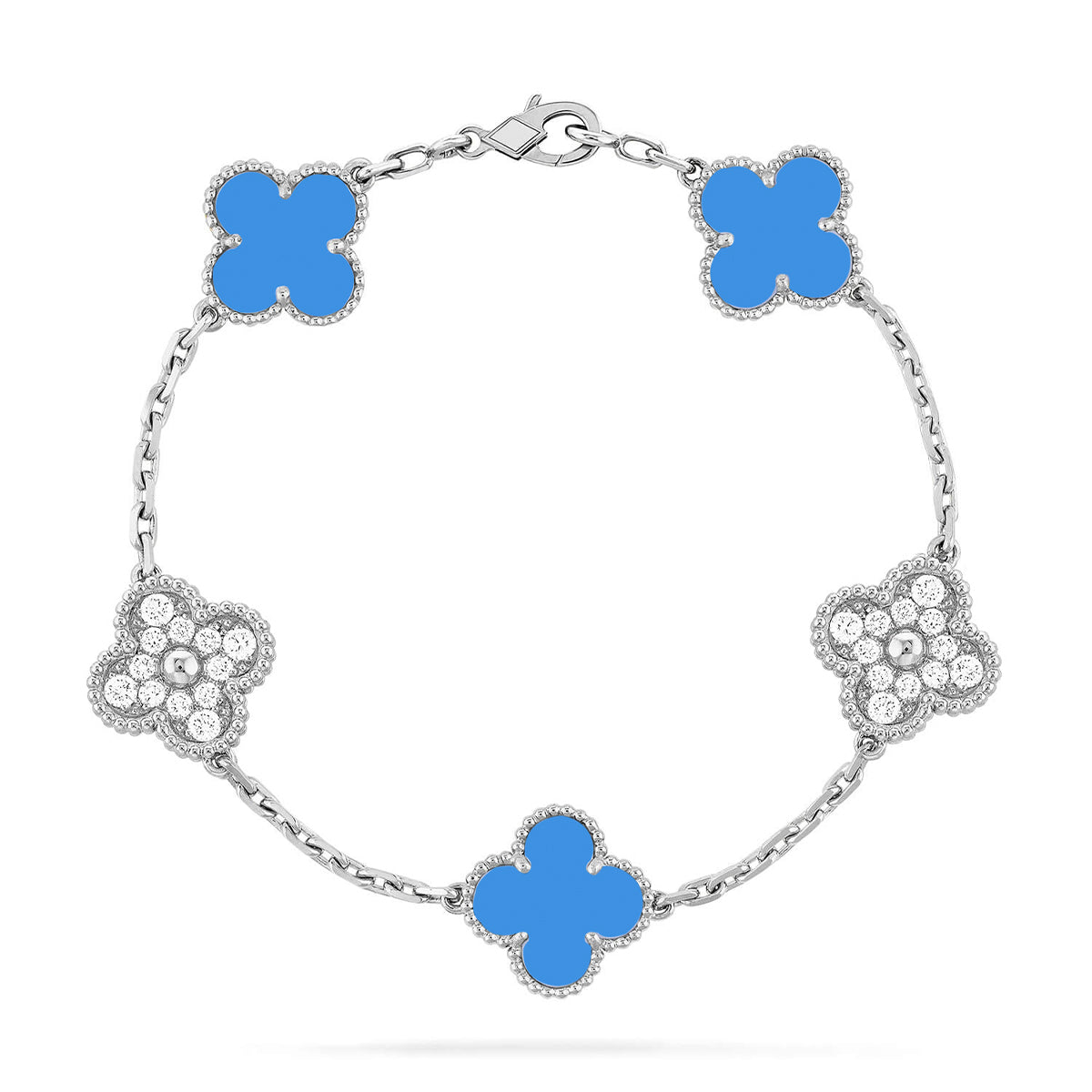 [Rose Tomorrow] CLOVER 5 MOTIF BLUE AGATE BRACELET COLLECTION