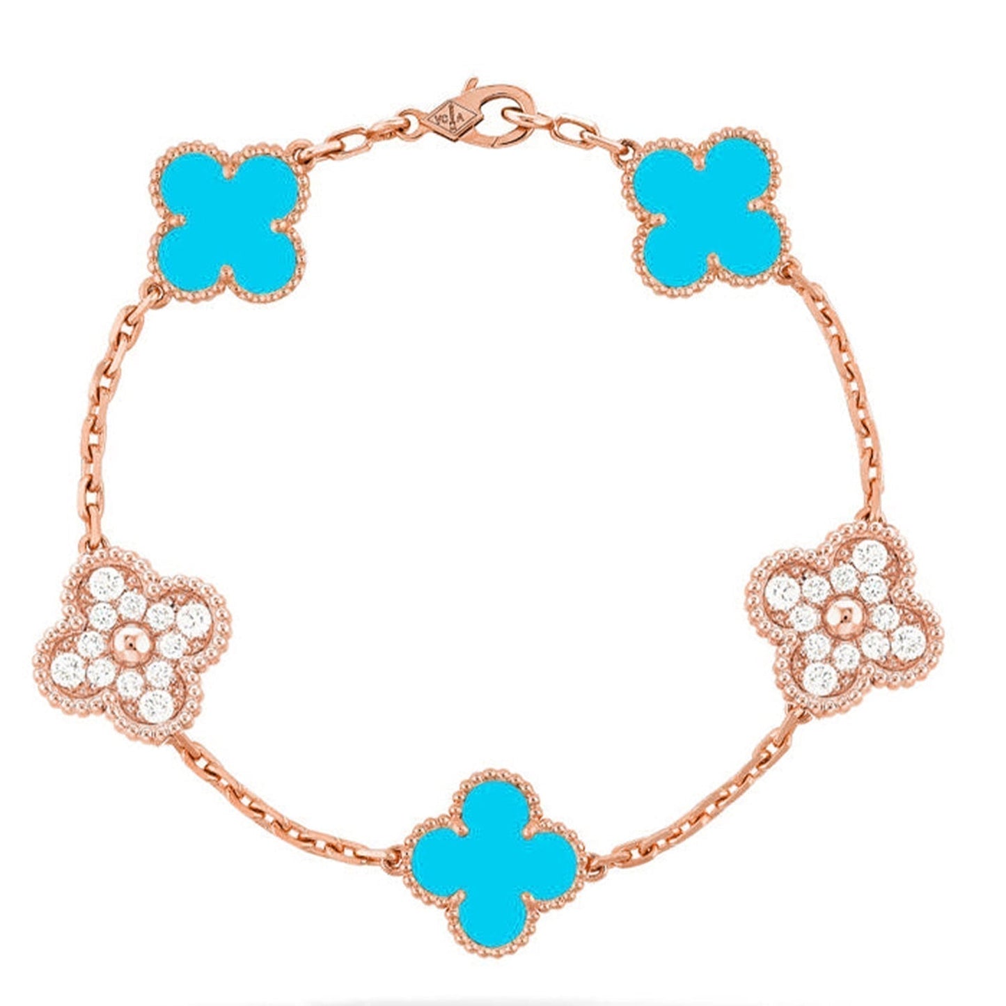 [Rose Tomorrow] CLOVER 5 MOTIF TURQUOISE BRACELET COLLECTION