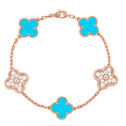 [Rose Tomorrow] CLOVER 5 MOTIF TURQUOISE BRACELET COLLECTION