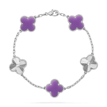 [Rose Tomorrow]CLOVER 5 MOTIF LIGHT PURPLE BRACELET COLLECTION