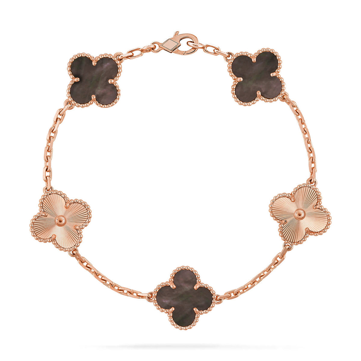 [Rose Tomorrow] CLOVER 5 MOTIF GRAY MOP BRACELET COLLECTION