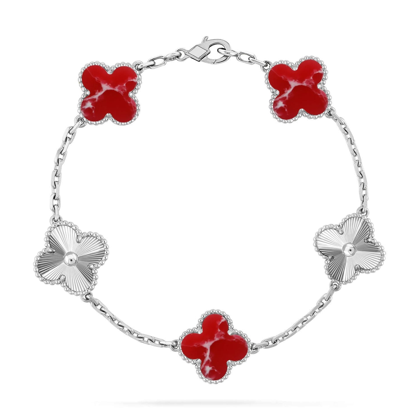 [Rose Tomorrow]CLOVER 5 MOTIF RED PATTERN BRACELET COLLECTION