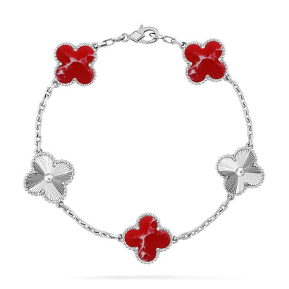 [Rose Tomorrow]CLOVER 5 MOTIF RED PATTERN BRACELET COLLECTION