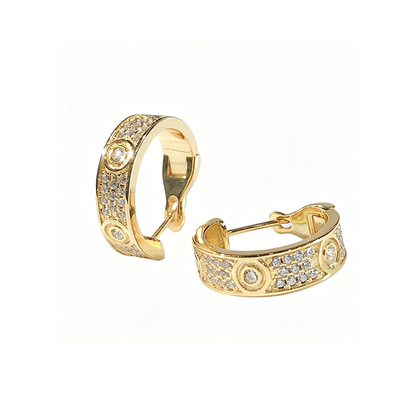 [Rose Tomorrow]LOVE 5.5MM DIAMOND PAVED EARRINGS