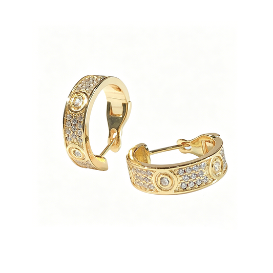 [Rose Tomorrow]LOVE 5.5MM DIAMOND PAVED EARRINGS