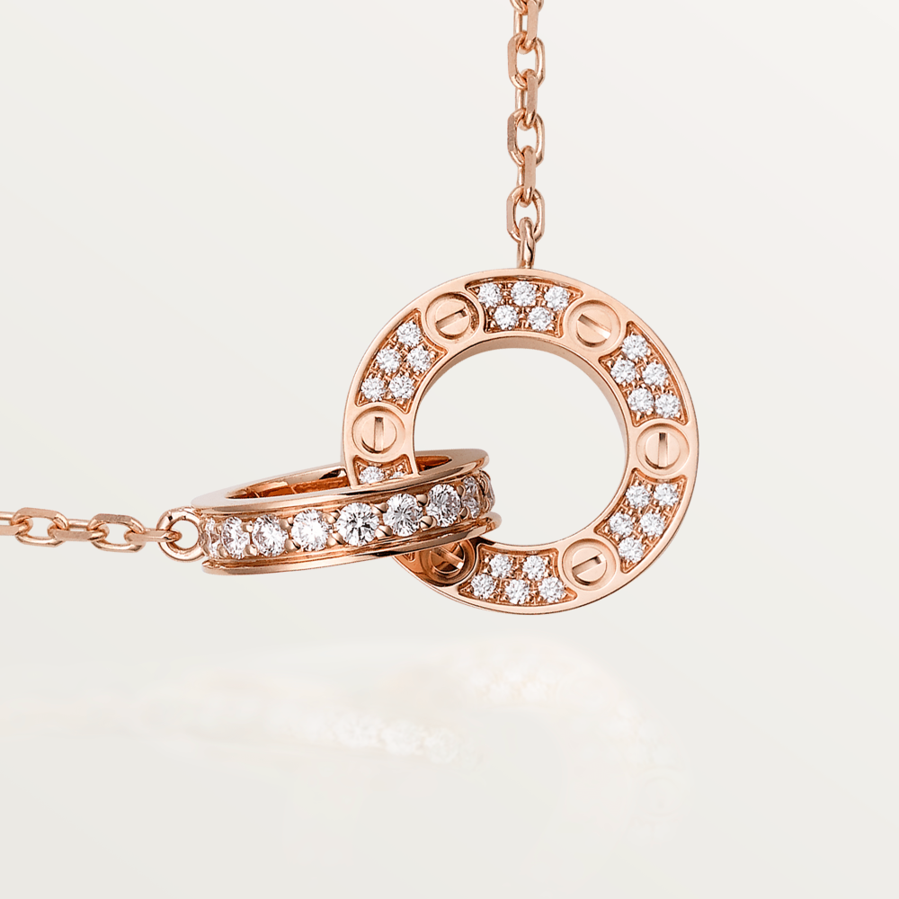 [Rose Tomorrow]LOVE  FULL DIAMOND PENDANT NECKLACE