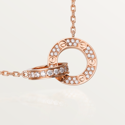 [Rose Tomorrow]LOVE  FULL DIAMOND PENDANT NECKLACE