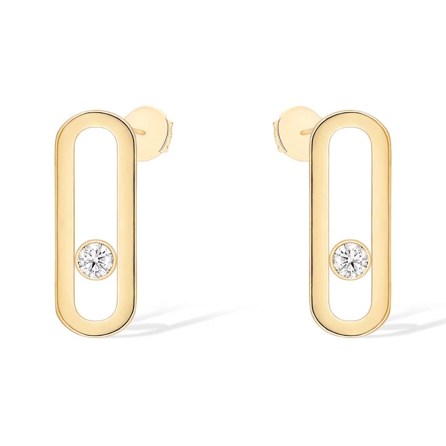 [✨Rose💎]MOVE UNO SMALL 1 DIAMOND EARRINGS