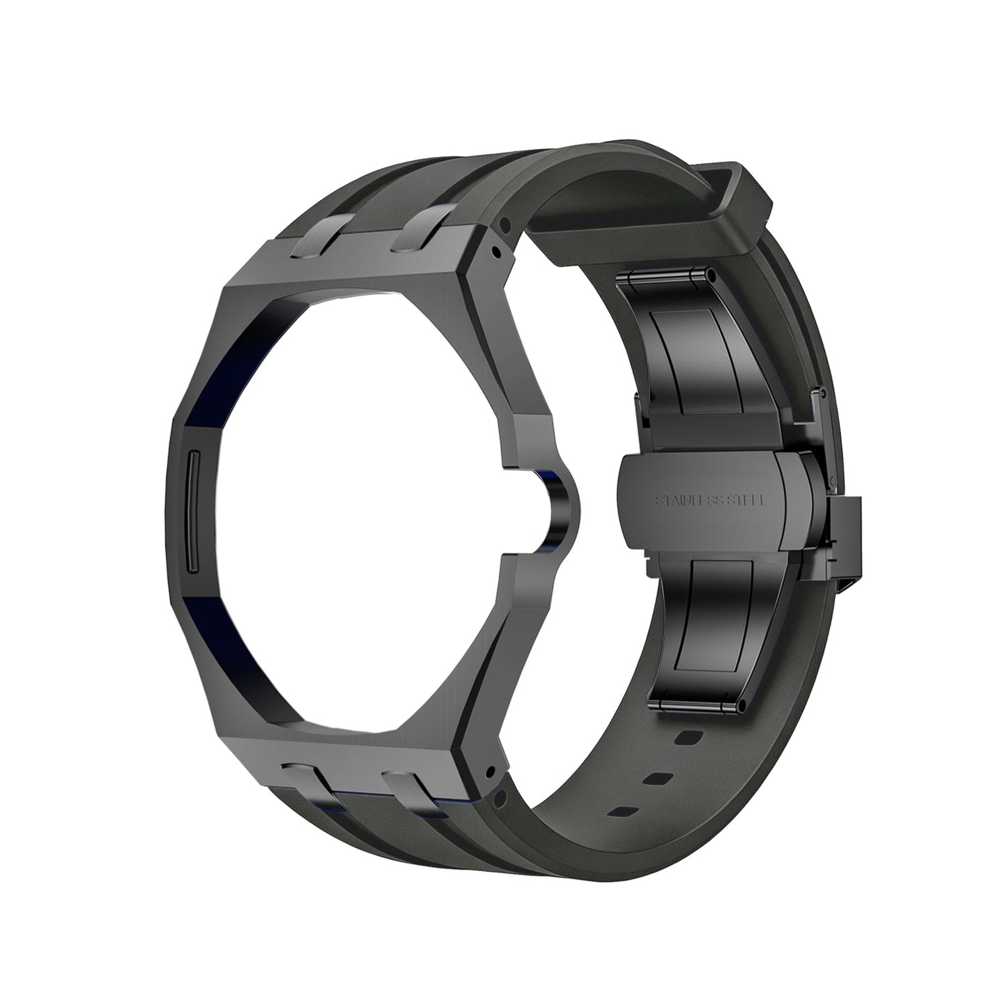 Oak Pop Black Steel Case & Silicone Strap