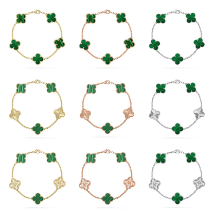 [Rose Tomorrow] CLOVER 5 MOTIF MALACHITE BRACELET COLLECTION