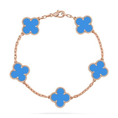 [Rose Tomorrow] CLOVER 5 MOTIF BLUE AGATE BRACELET COLLECTION