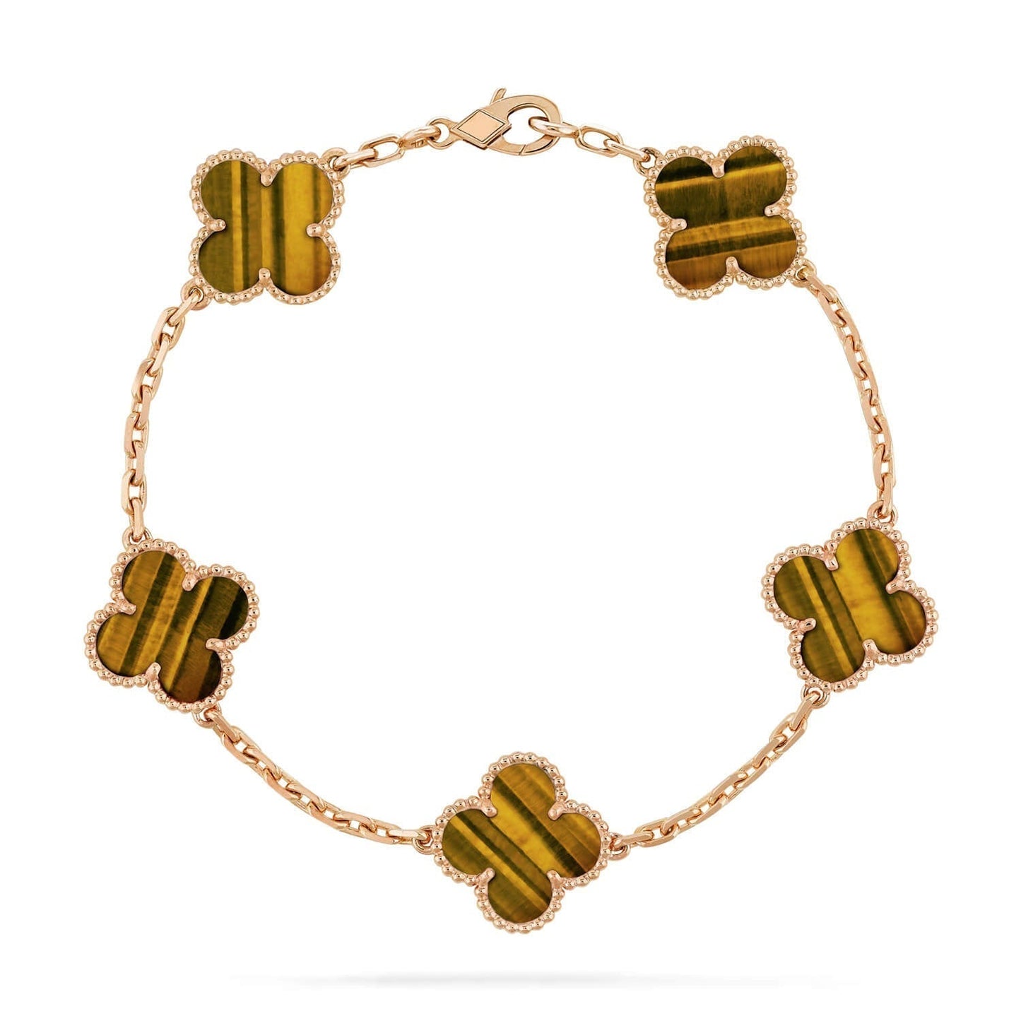 [Rose Tomorrow] CLOVER 5 MOTIFS TIGER EYE BRACELET COLLECTION