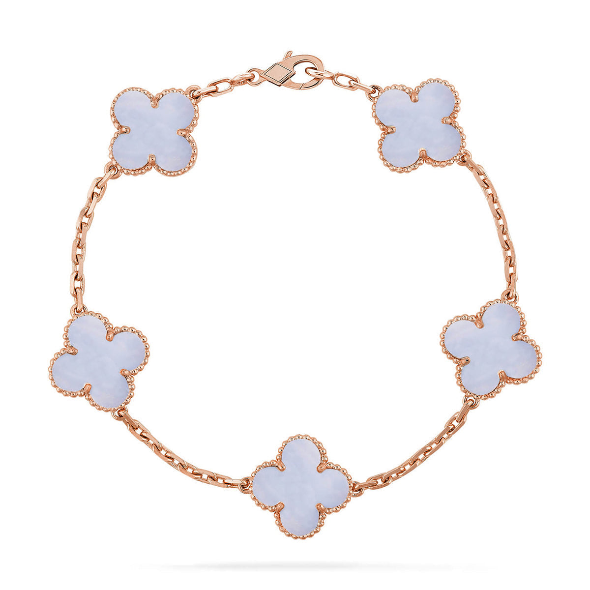 [Rose Tomorrow] CLOVER 5 MOTIF PURPLE CHALCEDONY BRACELET COLLECTION