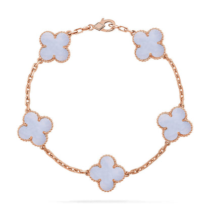 [Rose Tomorrow] CLOVER 5 MOTIF PURPLE CHALCEDONY BRACELET COLLECTION