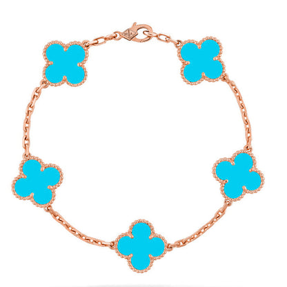 [Rose Tomorrow] CLOVER 5 MOTIF TURQUOISE BRACELET COLLECTION