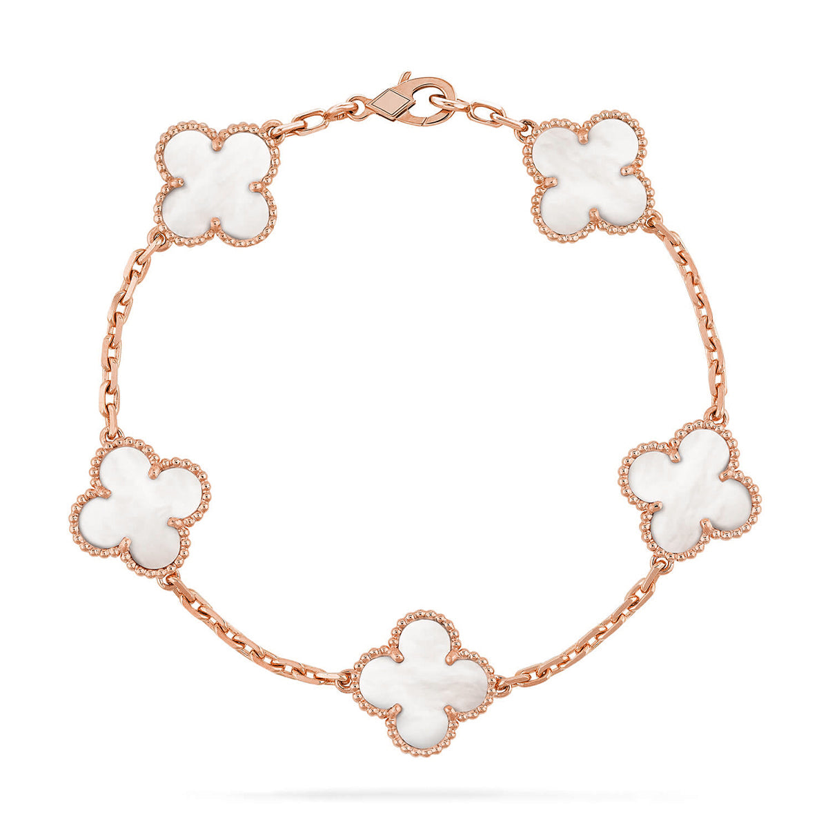 [Rose Tomorrow]CLOVER WHITE PEARL MOP 5 MOTIF BRACELET COLLECTION
