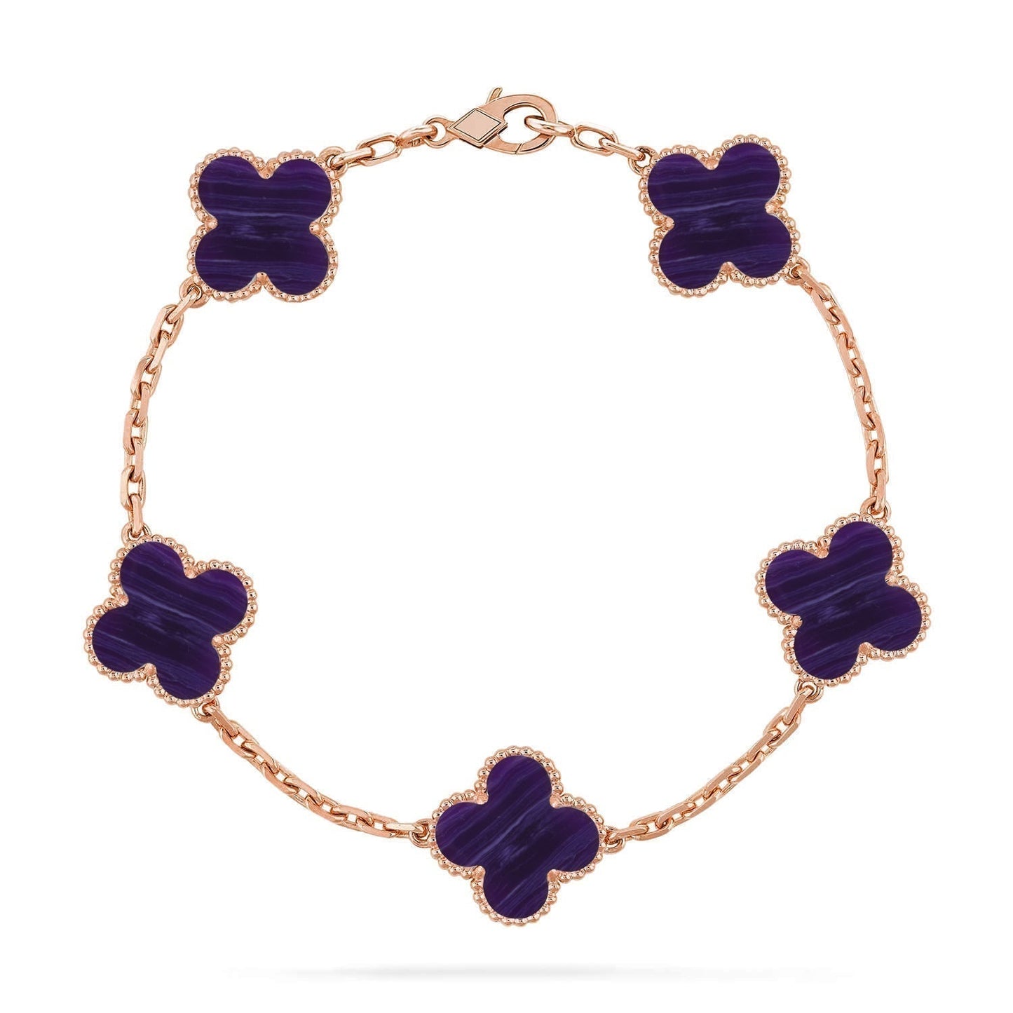 [Rose Tomorrow]CLOVER 5 MOTIF PURPLE STRIPES BRACELET COLLECTION