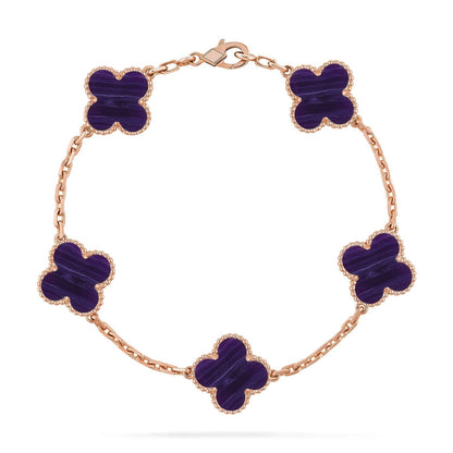 [Rose Tomorrow]CLOVER 5 MOTIF PURPLE STRIPES BRACELET COLLECTION