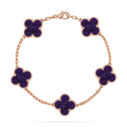 [Rose Tomorrow]CLOVER 5 MOTIF PURPLE STRIPES BRACELET COLLECTION