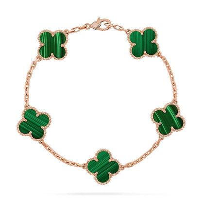 [Rose Tomorrow] CLOVER 5 MOTIF MALACHITE BRACELET COLLECTION