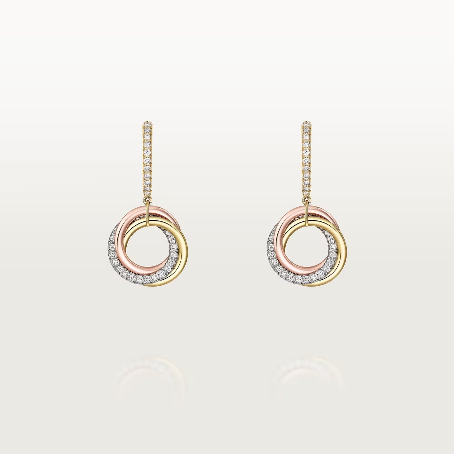 [Rose Tomorrow]TRINITY HALF DIAMOND  EARRINGS
