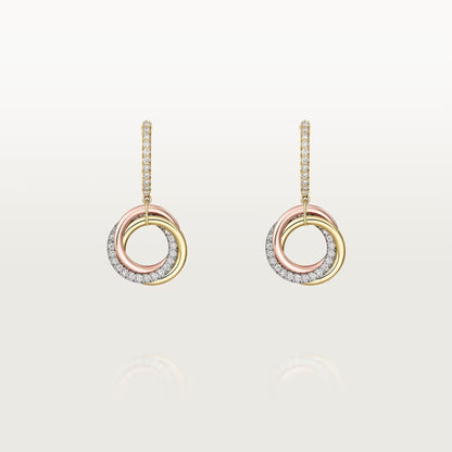 [Rose Tomorrow]TRINITY HALF DIAMOND  EARRINGS