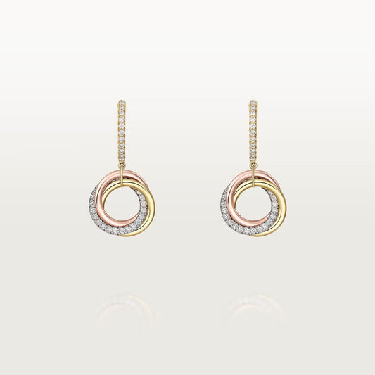 [Rose Tomorrow]TRINITY HALF DIAMOND  EARRINGS