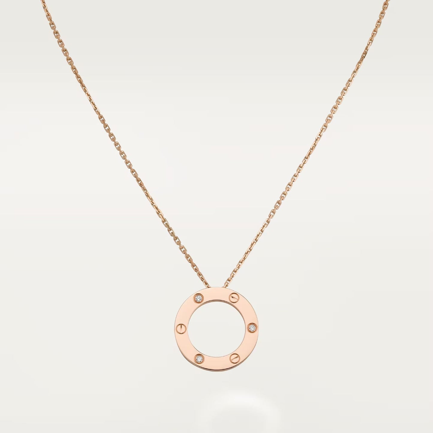 [Rose Tomorrow]LOVE NECKLACE 16MM 3 DIAMONDS