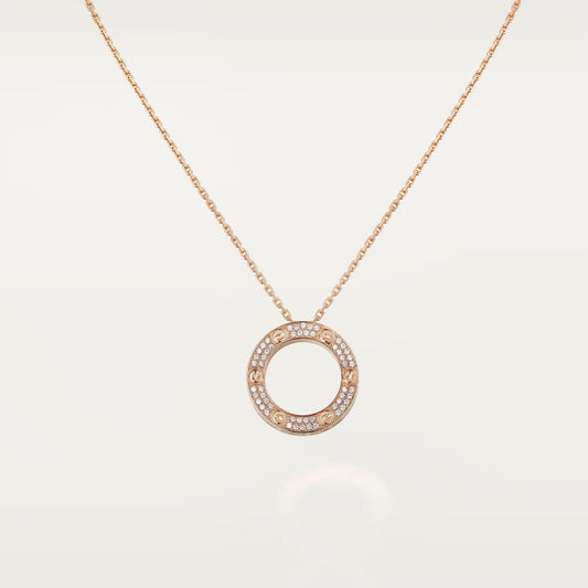 [Rose Tomorrow]LOVE NECKLACE 16MM  FULL DIAMOND