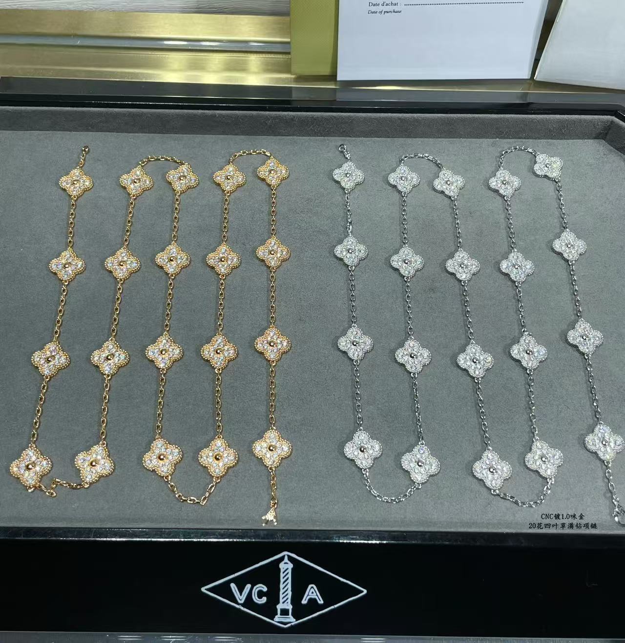 [Rose Tomorrow]CLOVER 20 MOTIFS FULL-DIAMOND NECKLACE