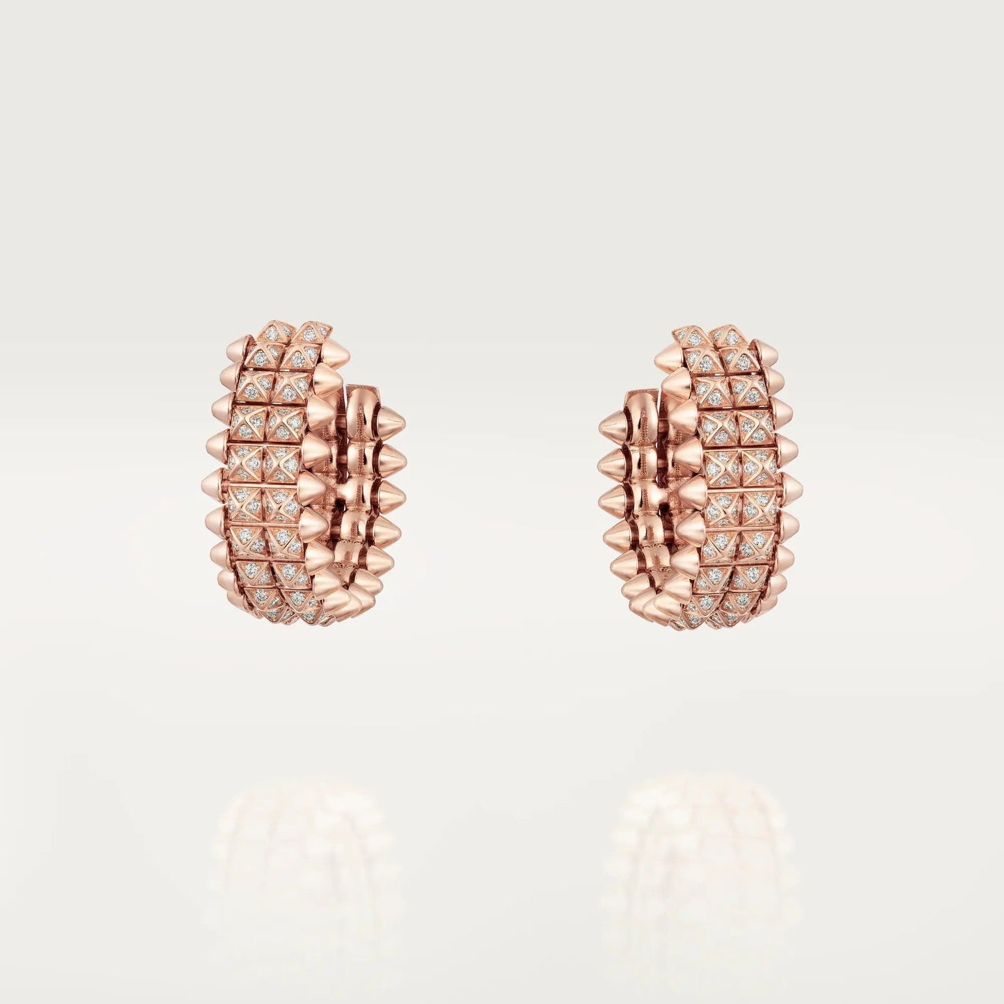 [Rose Tomorrow]CLASH 9.2MM FULL DIAMOND DOUBLE ROW EARRINGS