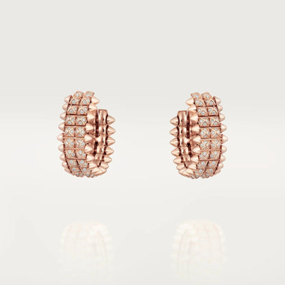 [Rose Tomorrow]CLASH 9.2MM FULL DIAMOND DOUBLE ROW EARRINGS