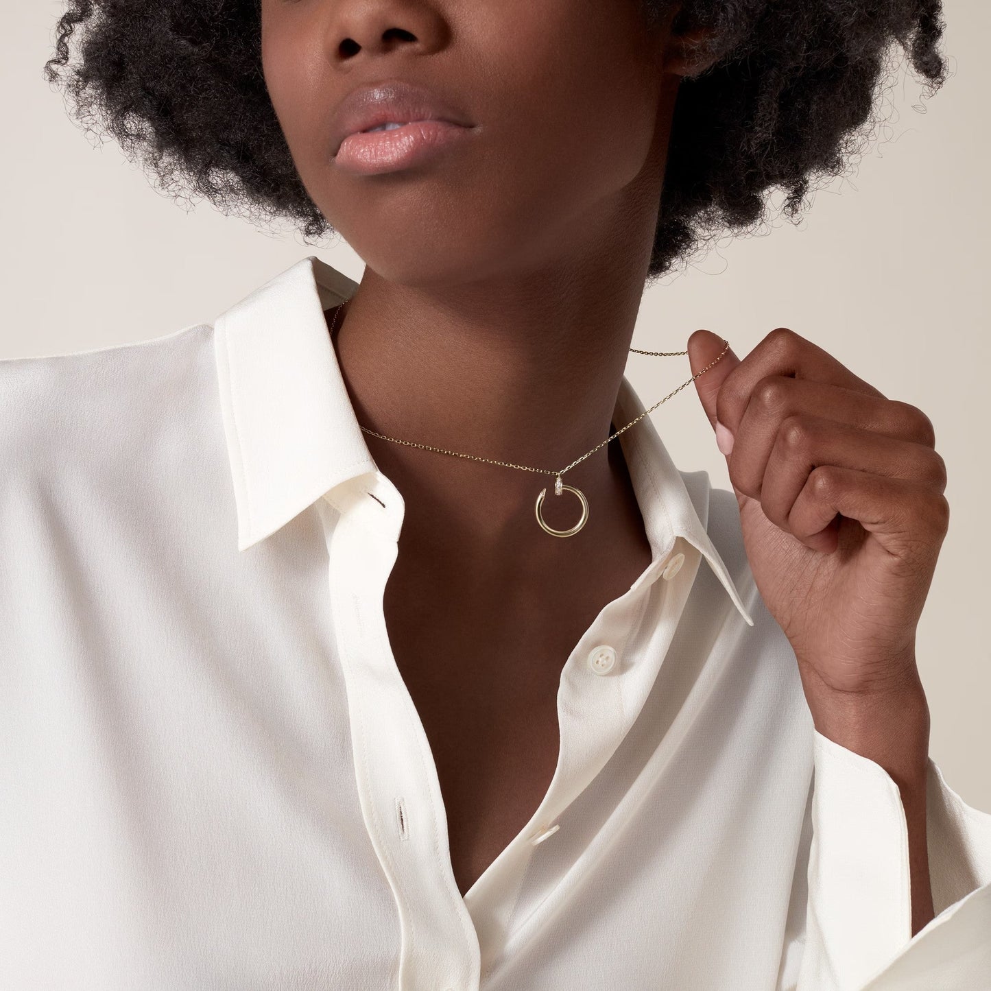 [Rose Tomorrow]JUSTE NECKLACE HALF DIAMOND