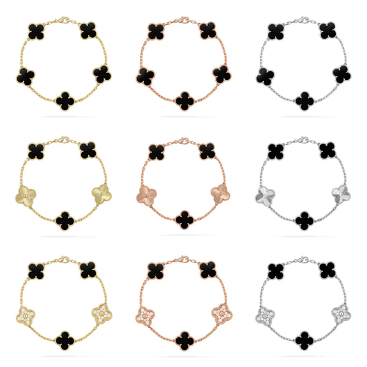 [Rose Tomorrow] CLOVER 5 MOTIF ONYXS BRACELET COLLECTION