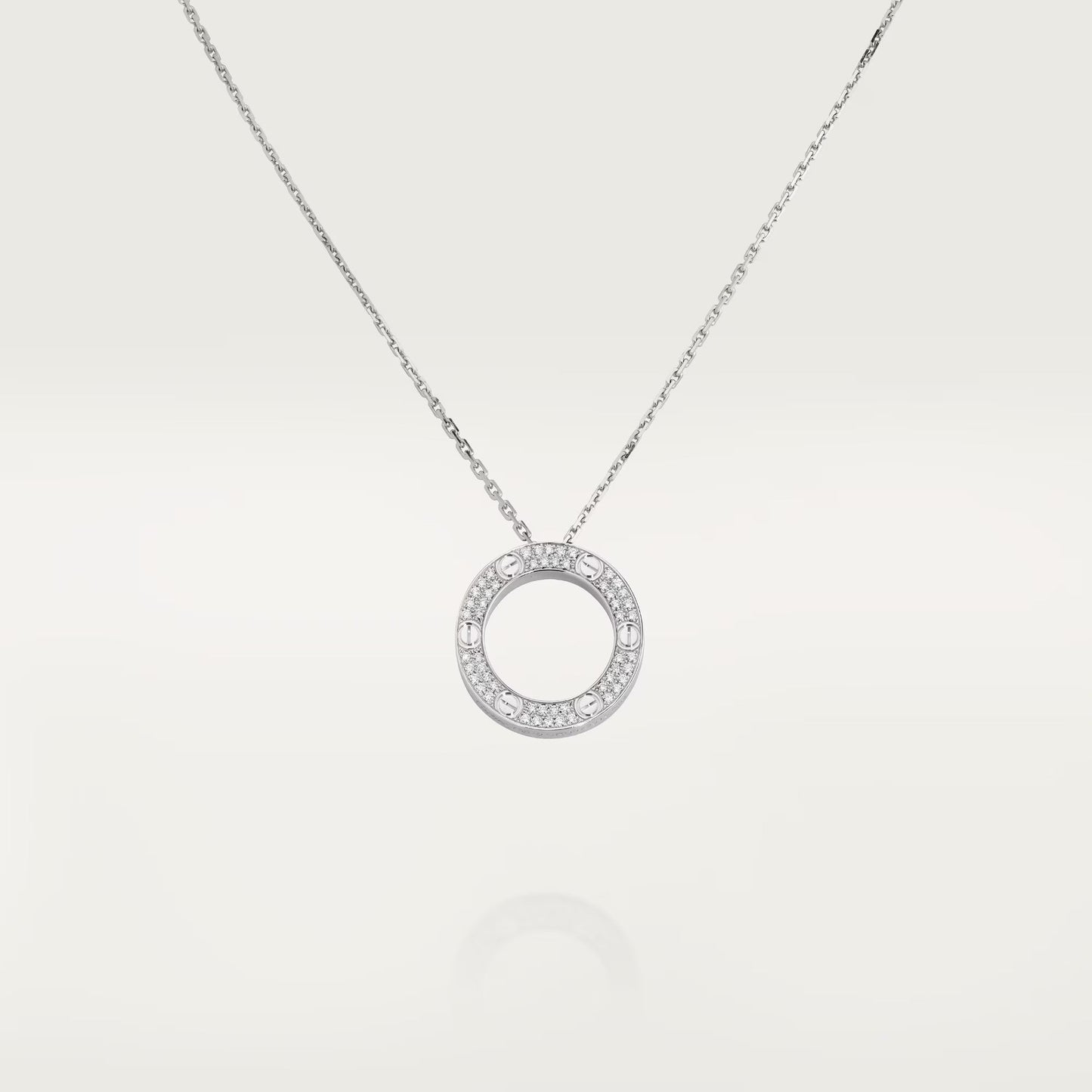 [Rose Tomorrow]LOVE NECKLACE 16MM  FULL DIAMOND