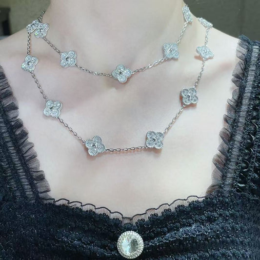 [Rose Tomorrow]CLOVER 20 MOTIFS FULL-DIAMOND NECKLACE