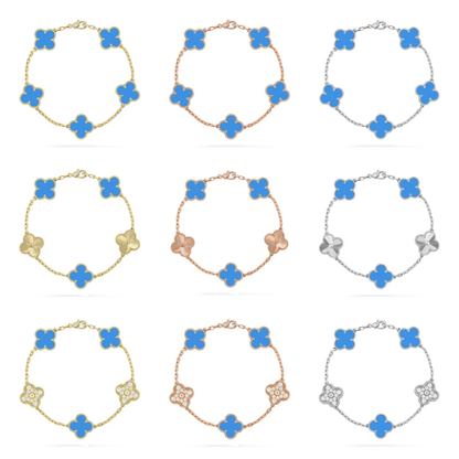 [Rose Tomorrow] CLOVER 5 MOTIF BLUE AGATE BRACELET COLLECTION