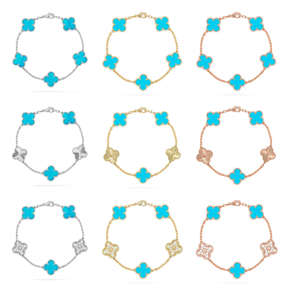 [Rose Tomorrow] CLOVER 5 MOTIF TURQUOISE BRACELET COLLECTION