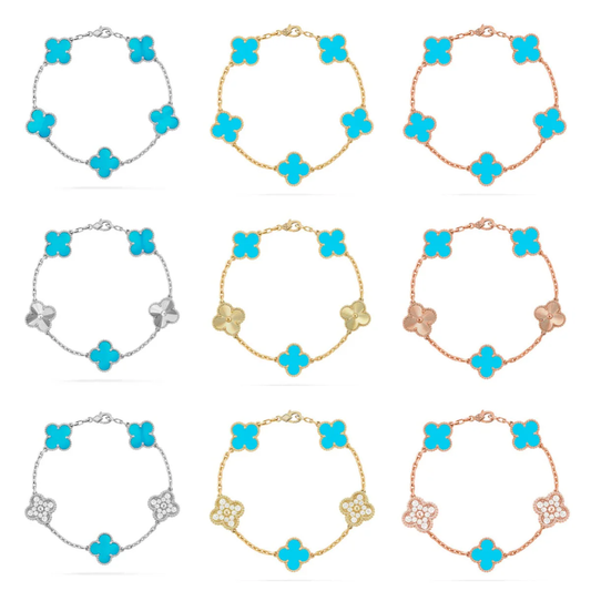[Rose Tomorrow] CLOVER 5 MOTIF TURQUOISE BRACELET COLLECTION