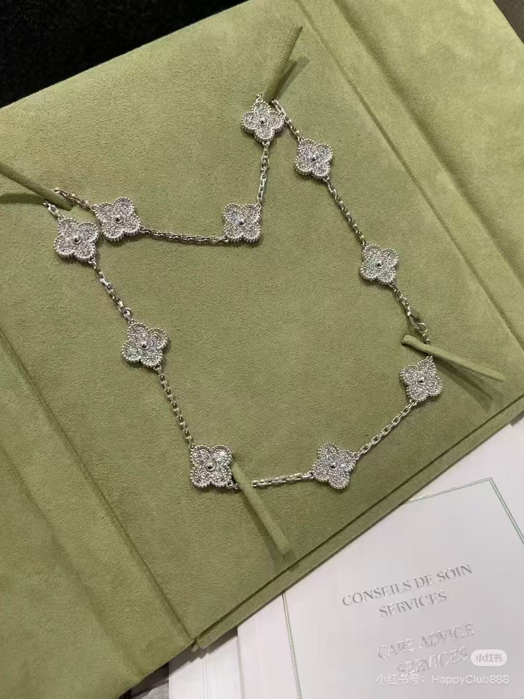 [Rose Tomorrow]CLOVER 10 MOTIFS  FULL DIAMOND NECKLACE