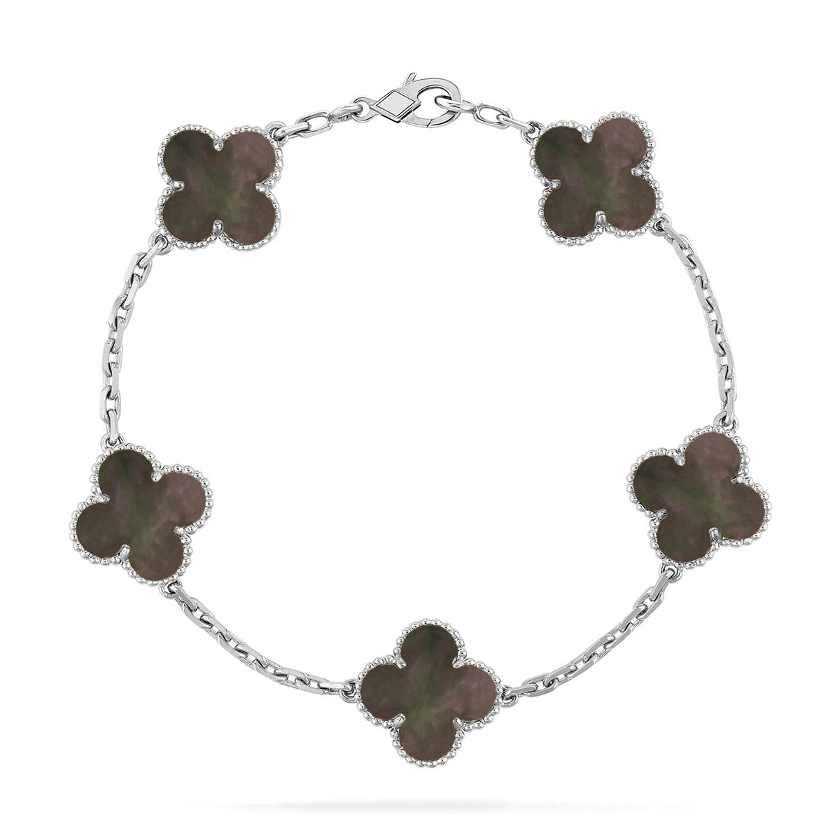 [Rose Tomorrow] CLOVER 5 MOTIF GRAY MOP BRACELET COLLECTION