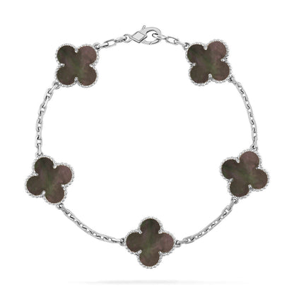 [Rose Tomorrow] CLOVER 5 MOTIF GRAY MOP BRACELET COLLECTION