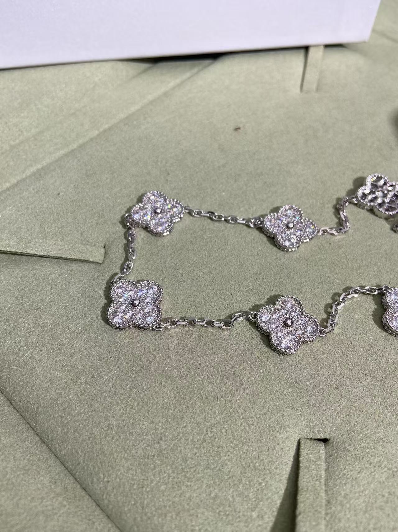 [Rose Tomorrow]CLOVER 10 MOTIFS  FULL DIAMOND NECKLACE