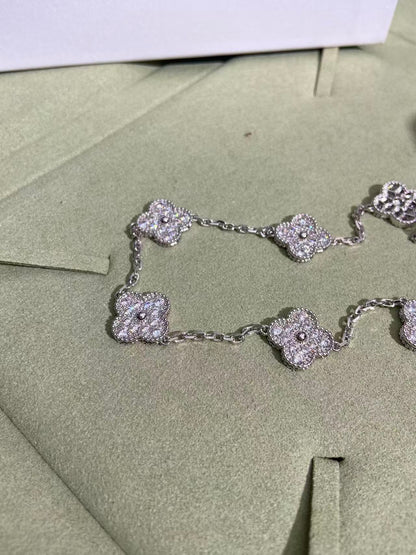 [Rose Tomorrow]CLOVER 10 MOTIFS  FULL DIAMOND NECKLACE